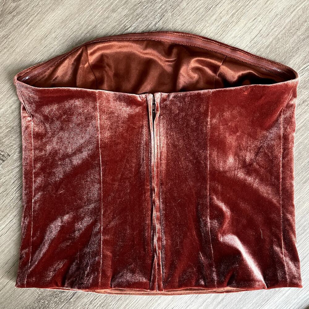 REVELRY Micah Convertible Velvet Dress in Terracota XS​​​ - Picture 6 of 13